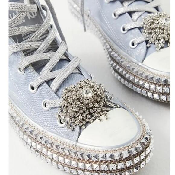 NEW Nan-Ku Couture Free People Cruise Studded Spring Skies High Top Sneaker - Picture 12 of 12